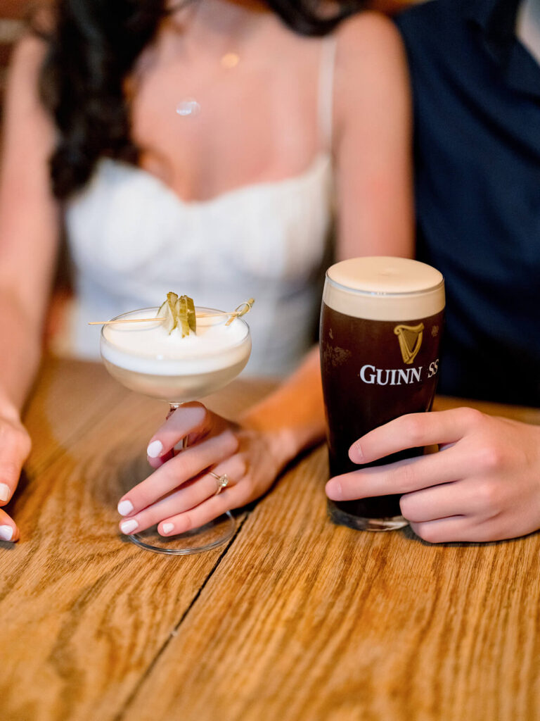 Bethesda Terrace engagement photos with fountain and architectural backdrop