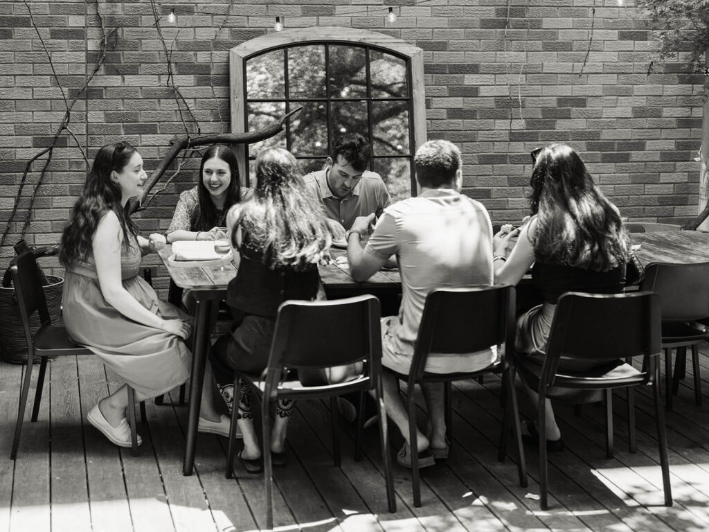 Brooklyn engagement party photography at Sauced venue garden celebration space