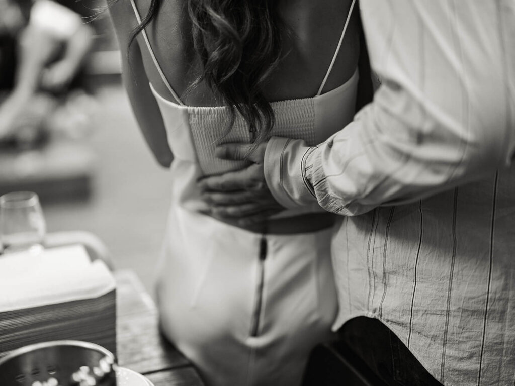 Summer engagement party photos at Sauced Brooklyn outdoor garden celebration