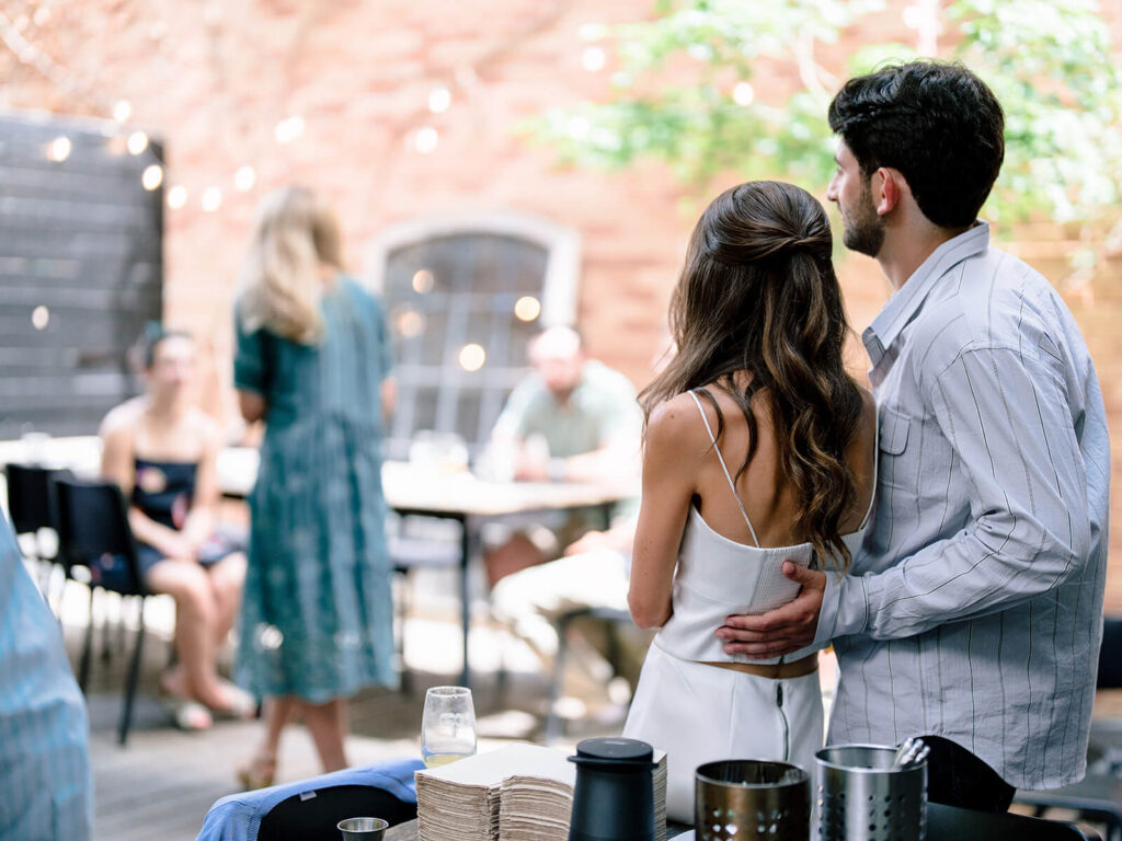 Brooklyn engagement party guests celebrating at Williamsburg neighborhood venue