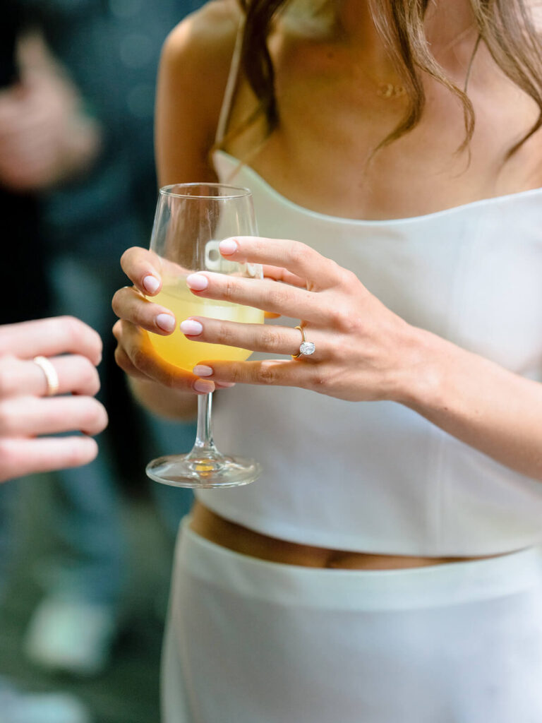 Candid moments from Brooklyn engagement party at rustic garden venue NYC