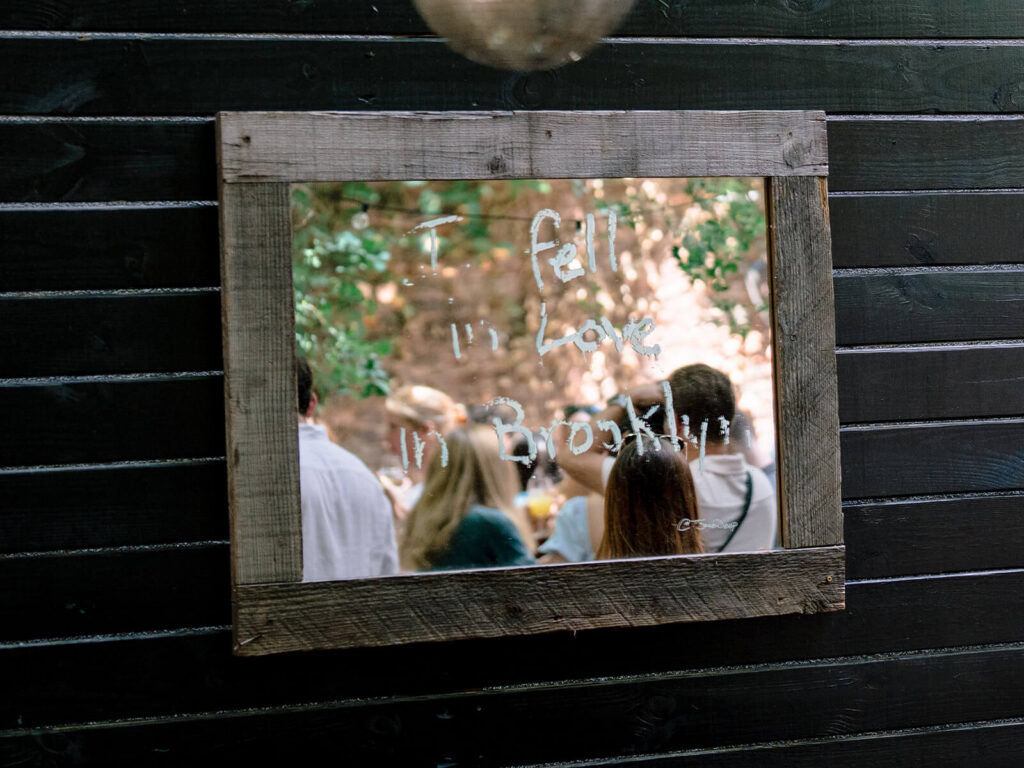 Friends and family celebrating at Brooklyn engagement party photographer session