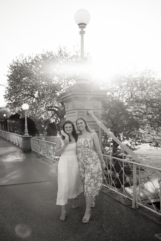 LGBTQ friendly engagement photographer Boston capturing two brides in Public Garden