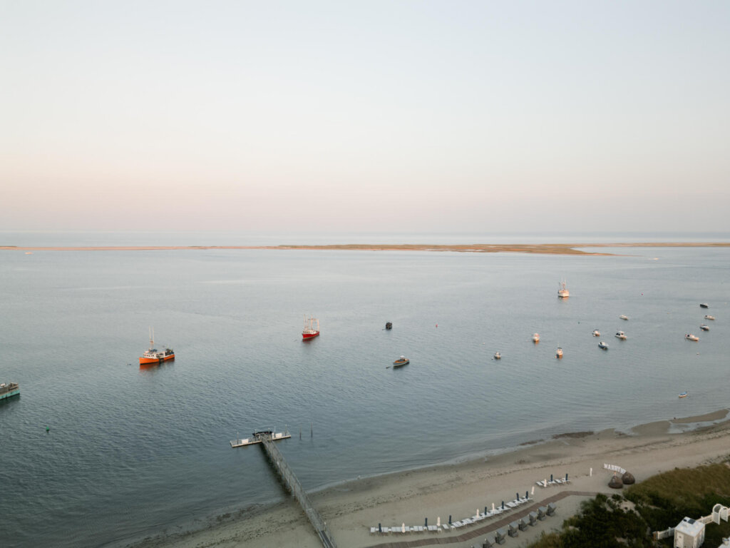 Wedding shoes in the sand at Chatham Bars Inn on Cape Cod