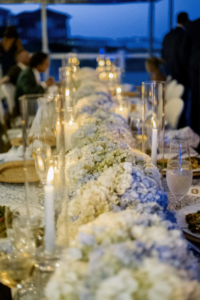 Guests dining during the reception at Chatham Bars Inn
