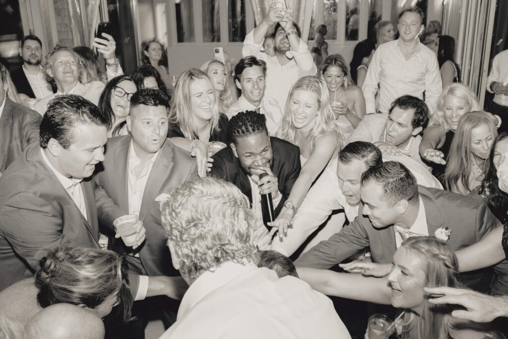 Bride and groom dancing under the tent at Chatham Bars Inn