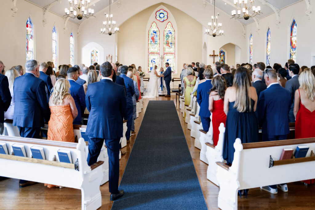 Wide view of the ceremony inside St. Christopher’s Episcopal Church in Chatham