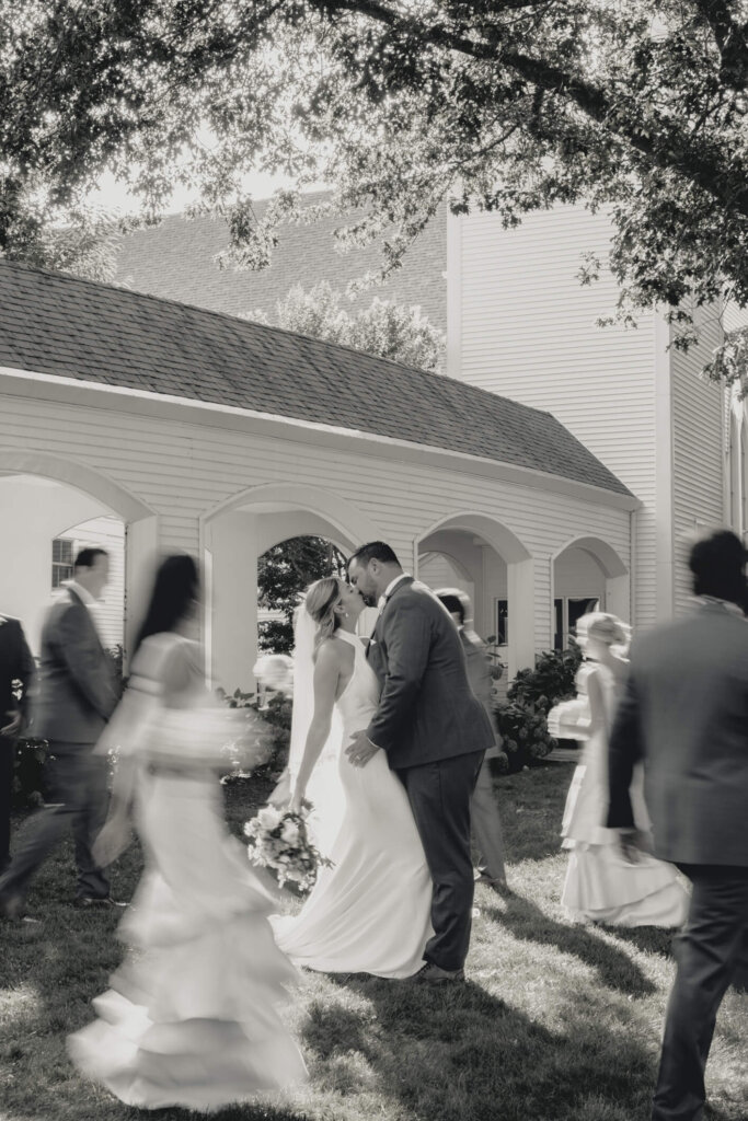 Bridal party portraits outside St. Christopher’s Episcopal Church in Chatham, Massachusetts