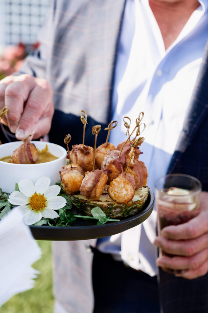 Oyster bar setup at Chatham Bars Inn wedding cocktail hour