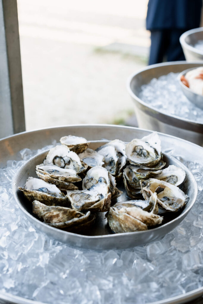 Cocktail hour drinks and guests at Chatham Bars Inn in Chatham, Massachusetts