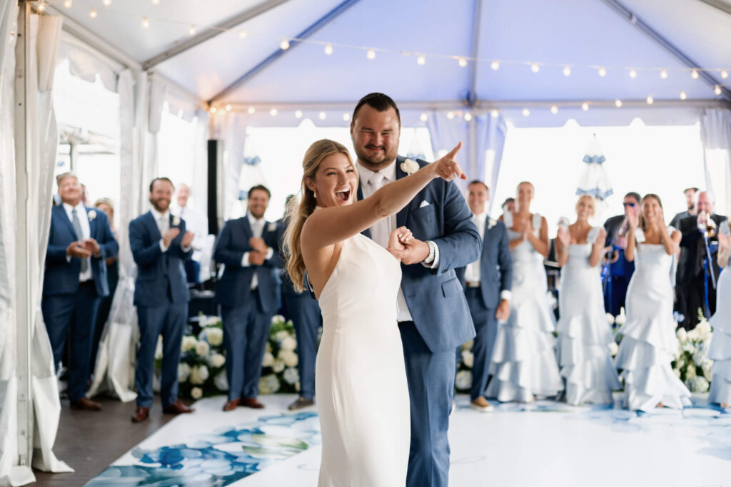 Bride and groom during their first dance at Chatham Bars Inn