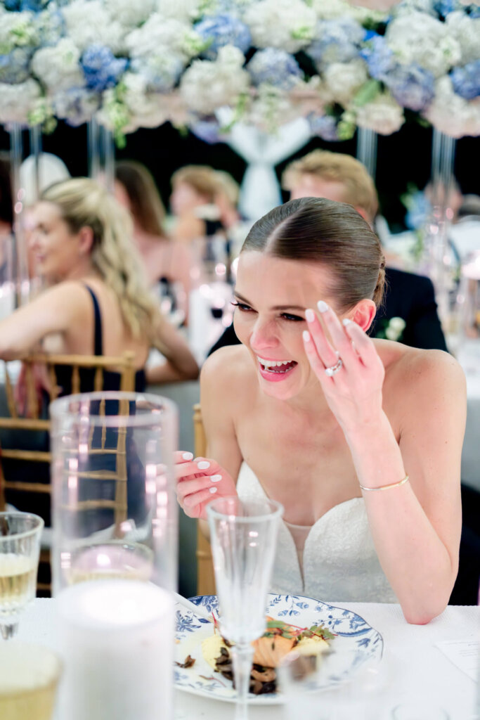 Bride dancing with her father under the tent at Bedford Golf and Tennis Club