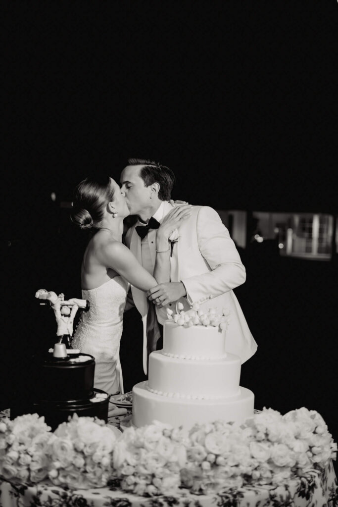 Bride and groom dancing together under the tent in Bedford, New York