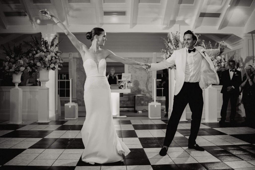 Dance floor party under the tent at Bedford Golf and Tennis Club outside NYC