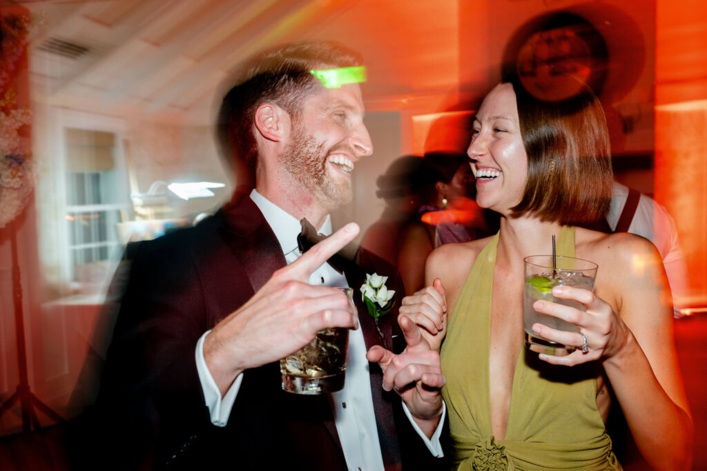 Crowded dance floor at the Bedford Golf and Tennis Club wedding after party