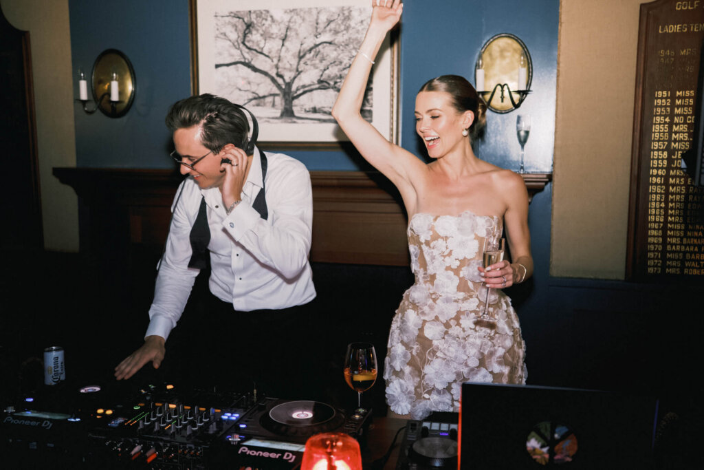 After party dance floor moment at Bedford Golf and Tennis Club in Bedford, New York