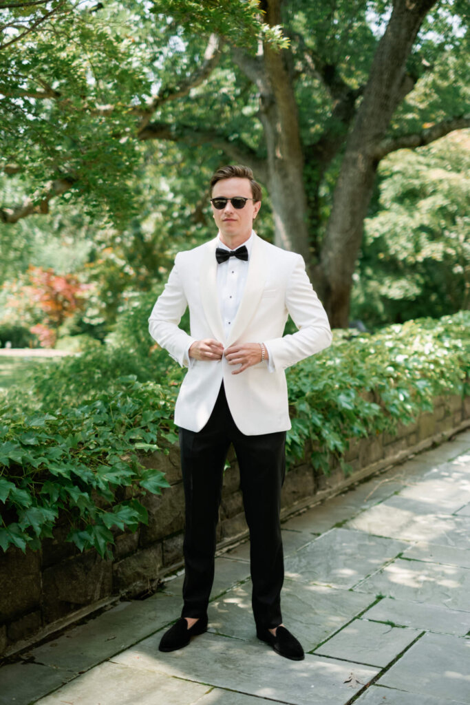 Cufflink and tuxedo details for a Bedford Golf and Tennis Club wedding