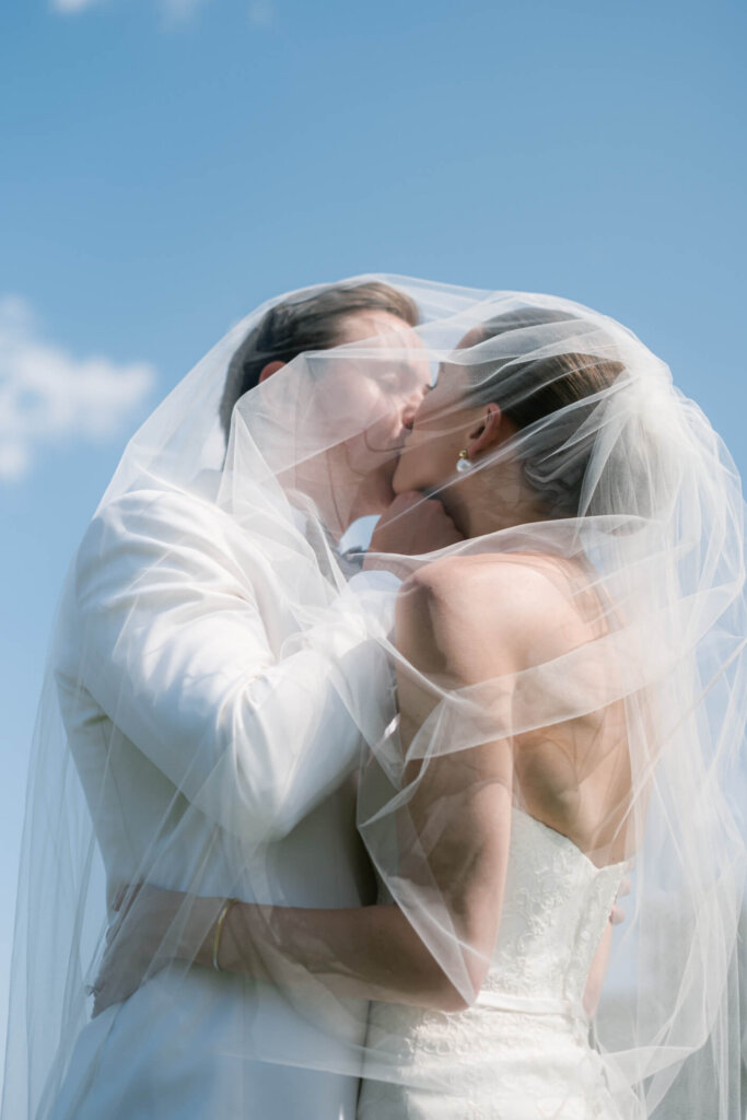 Bridal party portrait at Bedford Golf and Tennis Club outside NYC