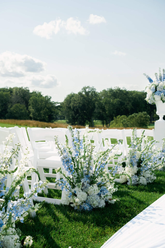 Outdoor ceremony setup at Bedford Golf and Tennis Club in Bedford, New York