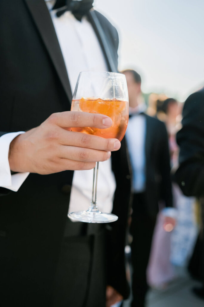 Aperol spritz during cocktail hour at Bedford Golf and Tennis Club outside NYC