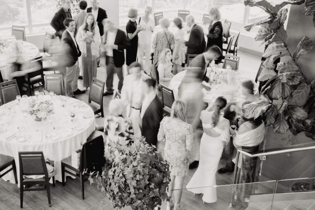 Guests seated for dinner at the New York welcome dinner for Louise and James