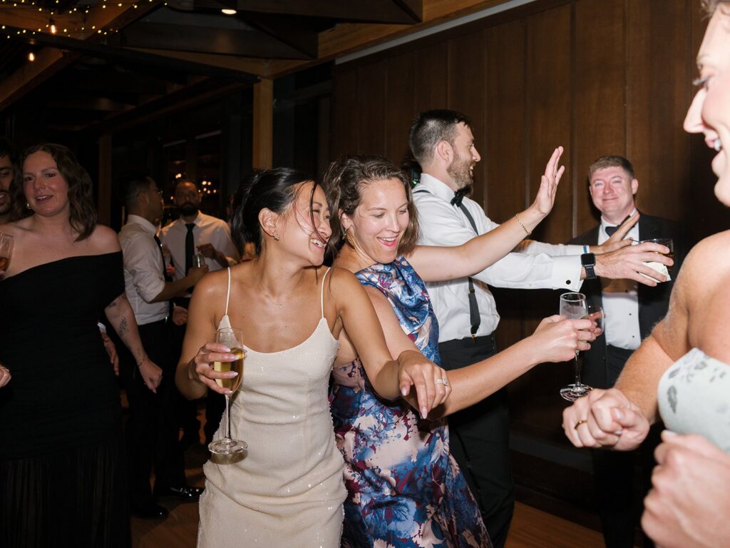 Tiffany dancing with friends during the District Winery reception