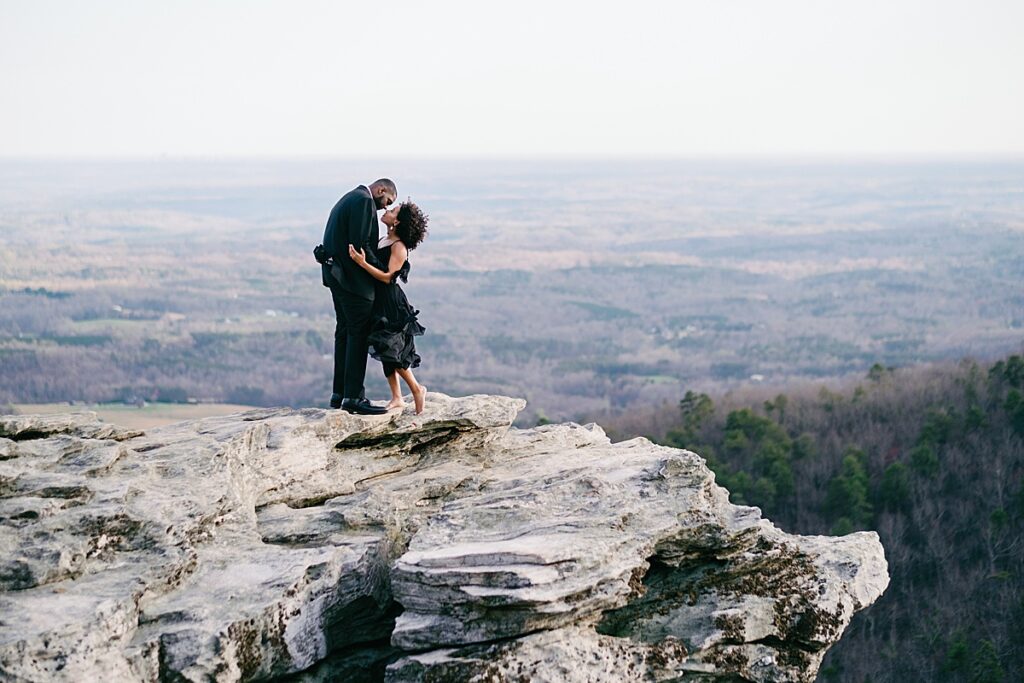 Hanging Rock Engagement Session couple on overlook