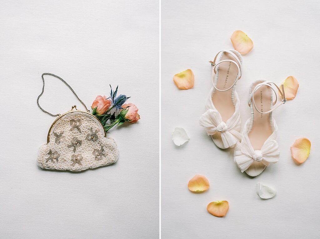 wedding shoes and clutch
