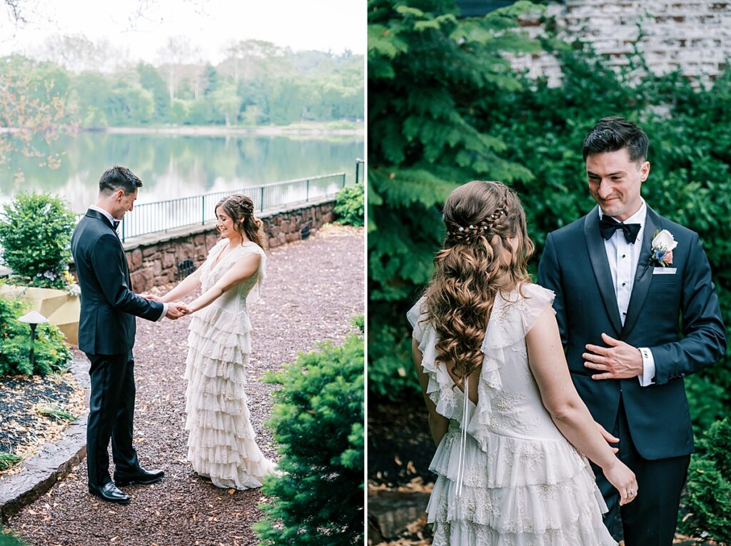 first look enchanting spring wedding at the carriage house of new hope