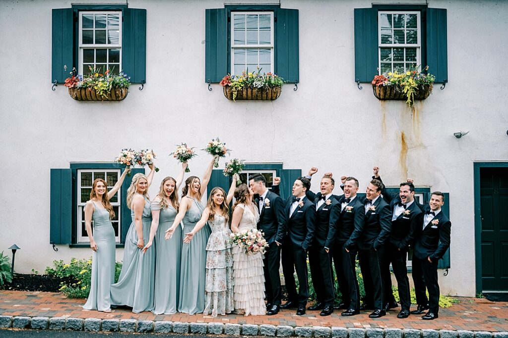 wedding party for a magical spring wedding carriage house of new hope