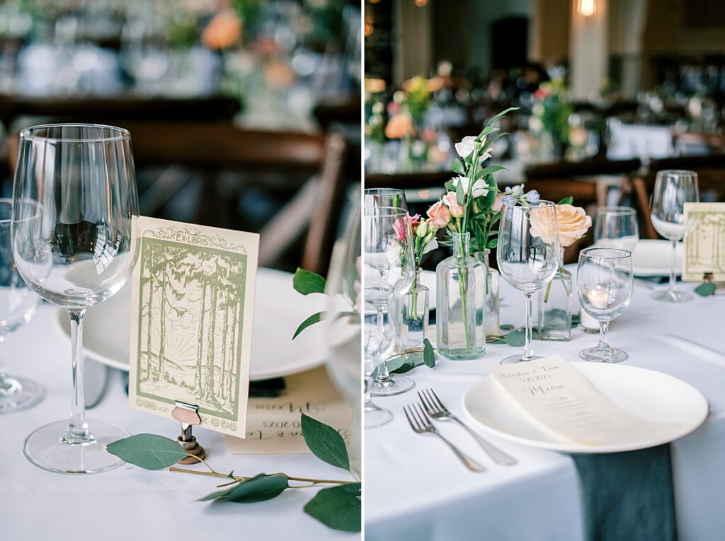 tablescape at Enchanting Stella of New Hope Spring Wedding