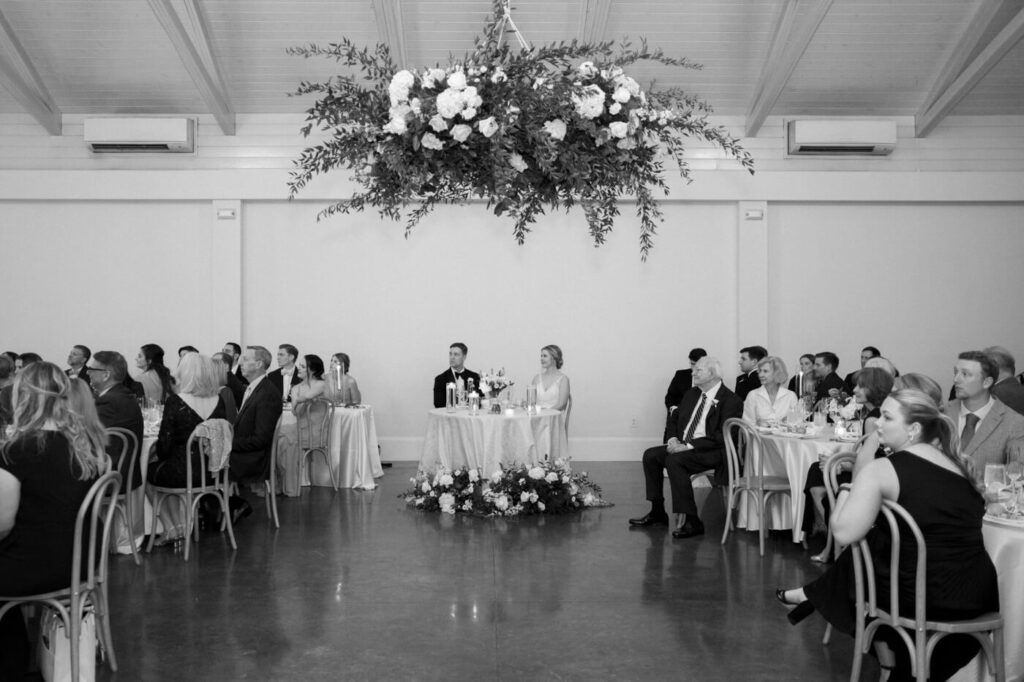 Welcome speech in the carriage house.