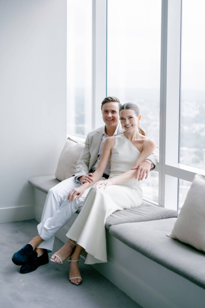 Bride & Groom portraits at Kanopi while they wait for their rehearsal dinner to begin