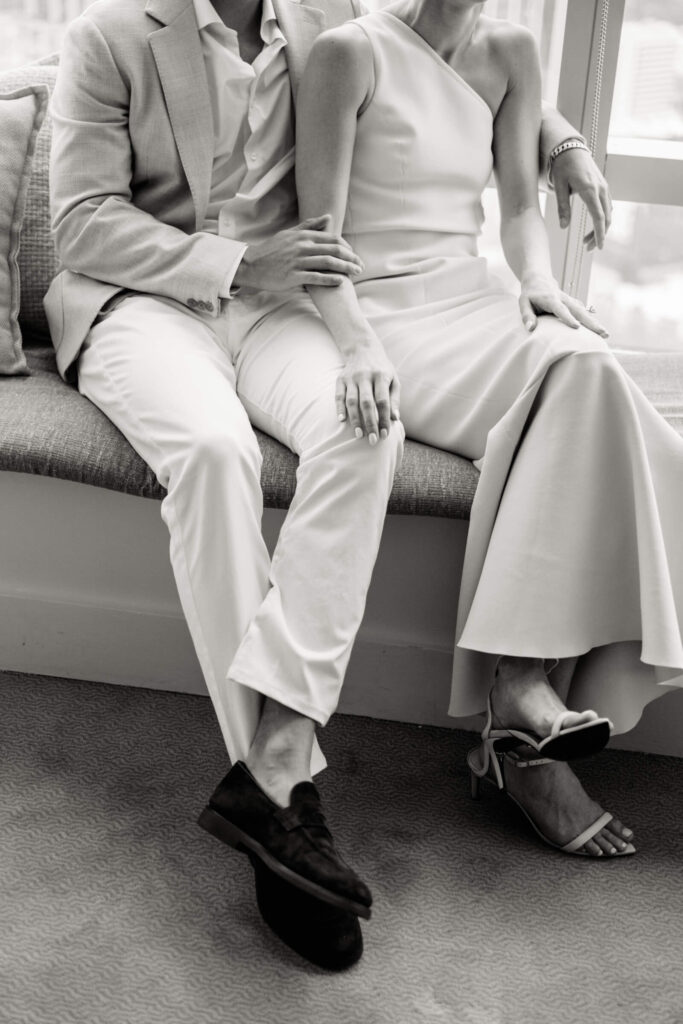 Bride & Groom portraits at Kanopi while they wait for their rehearsal dinner to begin